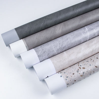 Eco Friendly PVC Decorative Foil Membrane Marble Vinyl Wrap For Table