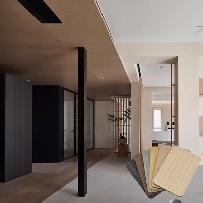 Waterproof Soundproof PVC Wall Panel 1220*2440*5mm Woodgrain Vinyl Film for Modern Decoration