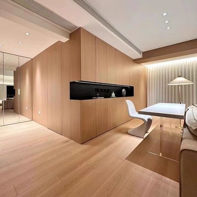 Modern Design PVC Wall Panel with Geometric Pattern and Moisture-Proof Woodgrain Vinyl Film