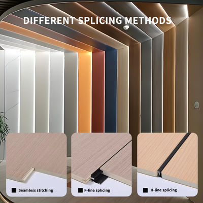 Luxury Minimalist European Style Geometric Pattern Wood Veneer Wall Panel for Modern Decoration