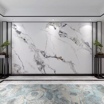 Homey Decoration High Glossy Coating PVC Marble Sheet Carbon Fiber Wall Panel  for Indoor Apartments Villas Bedrooms Hospitals