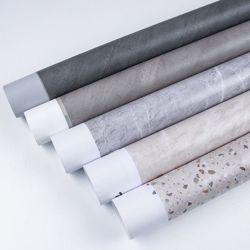 Eco Friendly PVC Decorative Foil Membrane Marble Vinyl Wrap For Table