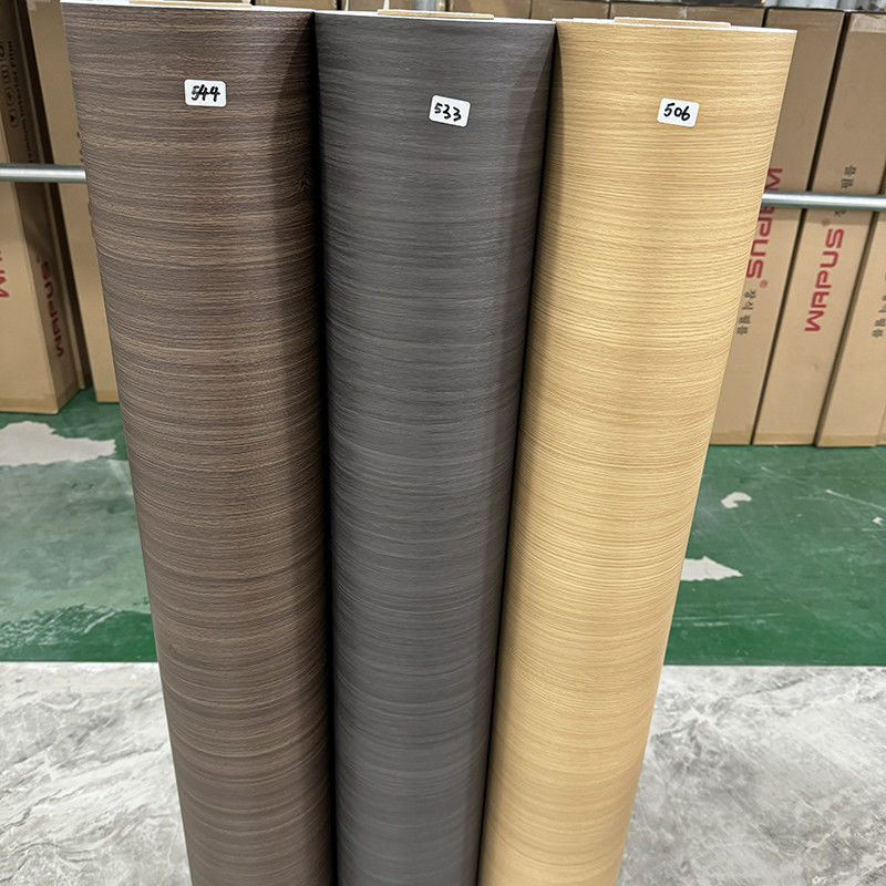 Wood Grain PVC Film 50m/roll 1.22m Width Self Adhesive PVC Film For Processing Type Commercial Renovation